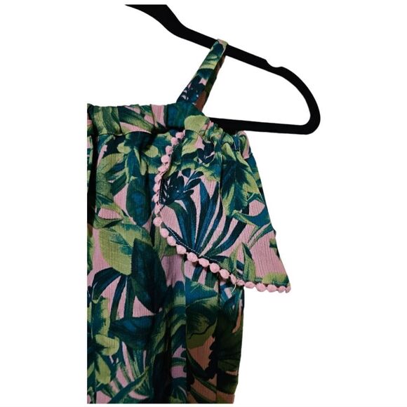 GB GIRLS Pink Green Legacy AKA Tropical Print Dress - Size Small - Picture 3 of 6
